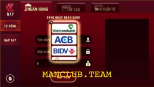 Nạp tiền Manclub qua tài khoản ngân hàng